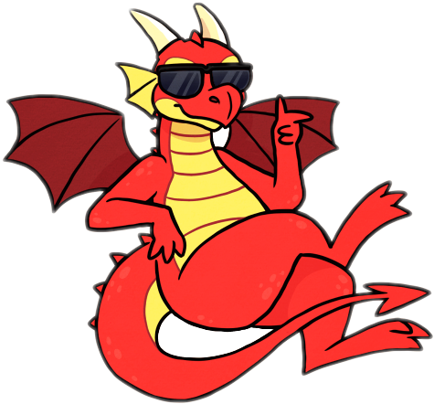 Dragon Red Cool Chill Sunglasses Cartoon - Cool Dragon With Sunglasses (475x442)
