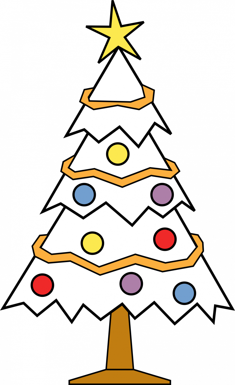 Christmas Ornament Black And White Tree Ornament Clipart - Christmas Tree Ki Drawing (817x1341)