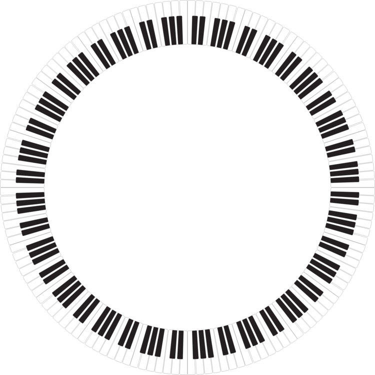 Musical Keyboard Piano Circle - Piano Keys Circle Png (750x750)