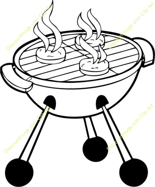 Barbecue - Barbeque Clipart Black And White (500x602)