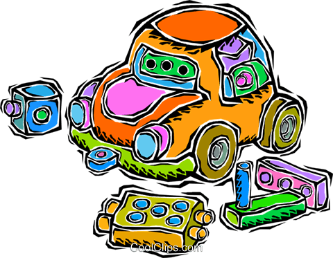 Toys, Building Blocks, Toy Car Royalty Free Vector - Toys, Building Blocks, Toy Car Royalty Free Vector (480x373)