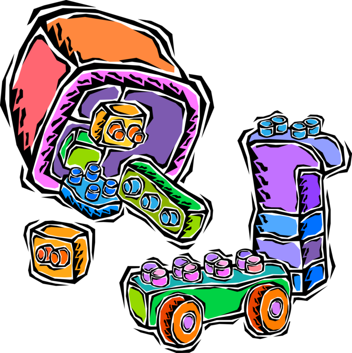 Vector Illustration Of Child's Play Toy Building And - Vector Illustration Of Child's Play Toy Building And (699x700)