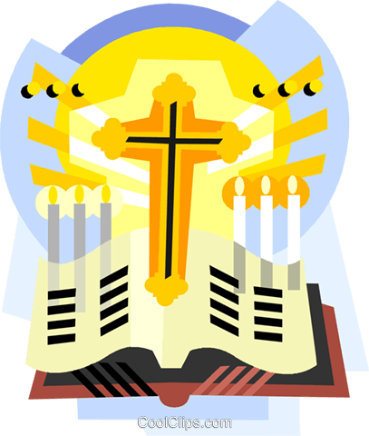 Religious Items, The Cross With Bible Royalty Free - Religion (407x480)