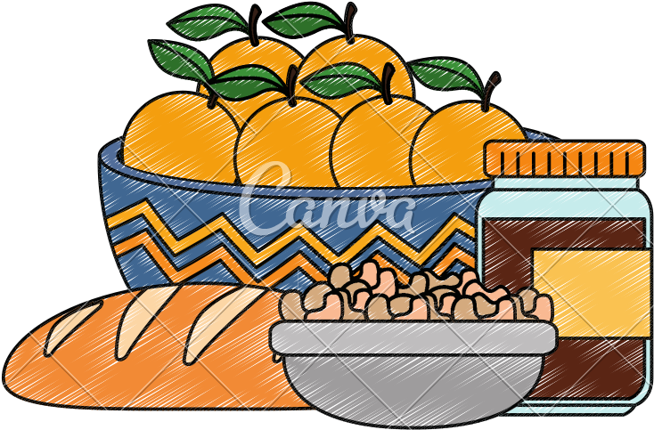 Fresh Oranges In Bowl With Healthy Food - Oranges In Bowl Clipart (800x787)