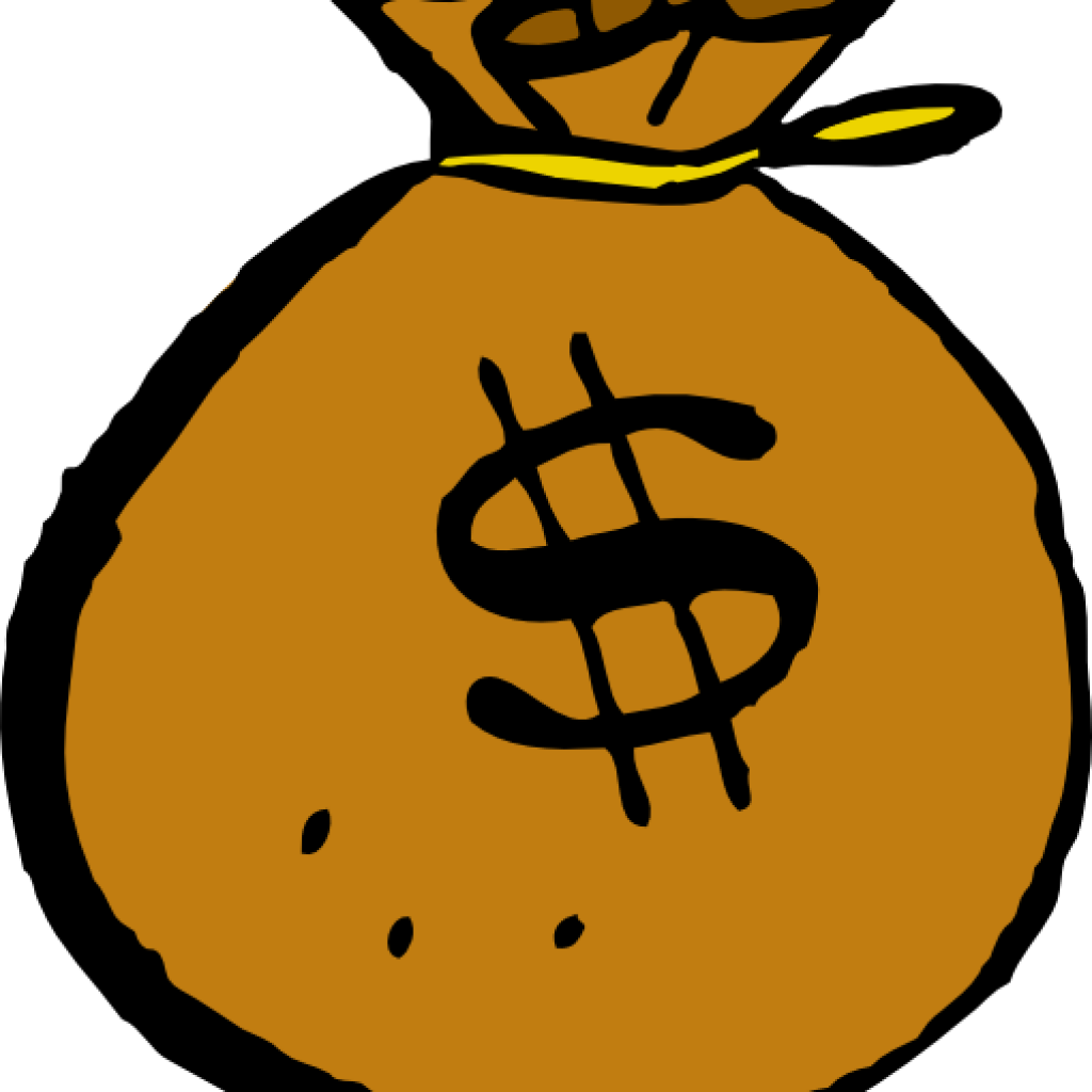 Sack Of Money Clipart Sack Of Money Clipart Brown Bag - Money Bag Drawing (1024x1024)
