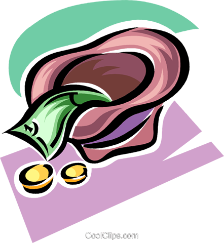 Hat With Money In It Royalty Free Vector Clip Art Illustration - Hat (442x480)