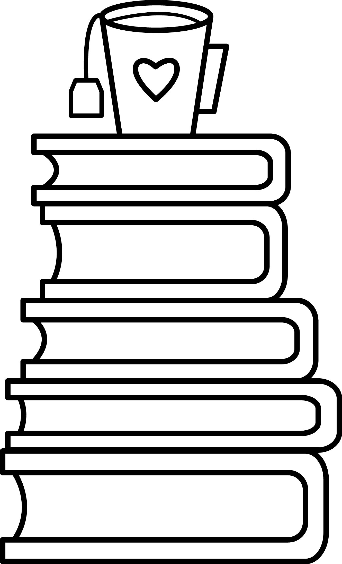 Free Digital Stamp - Book (1330x2190)