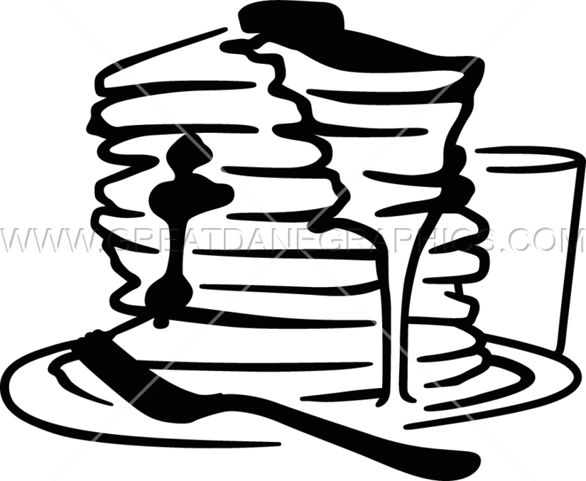 Jpg Free Pancake Clipart Black White - Transparent Pancake Black And White Logo (825x677)