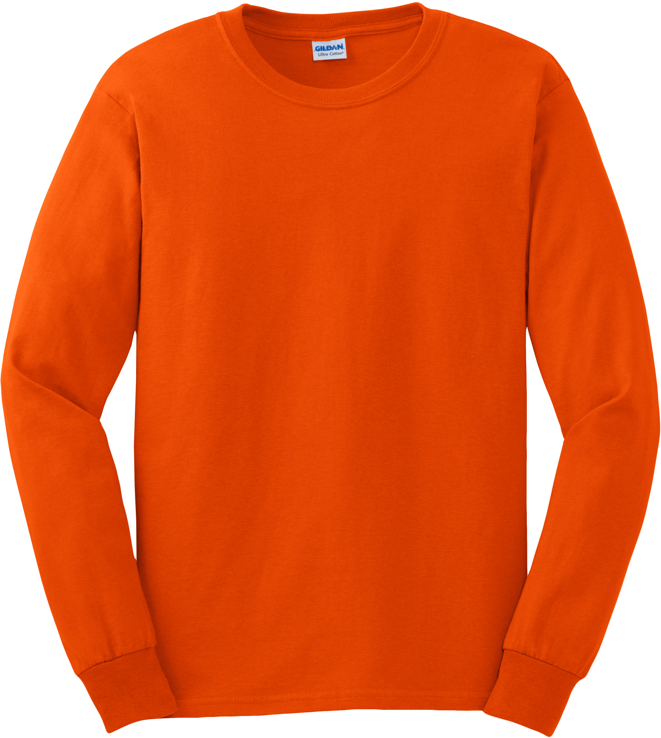 Gildan Ultra Cotton T Triversible Jersey - Orange Long Sleeve Shirt Transparent (3000x3000)