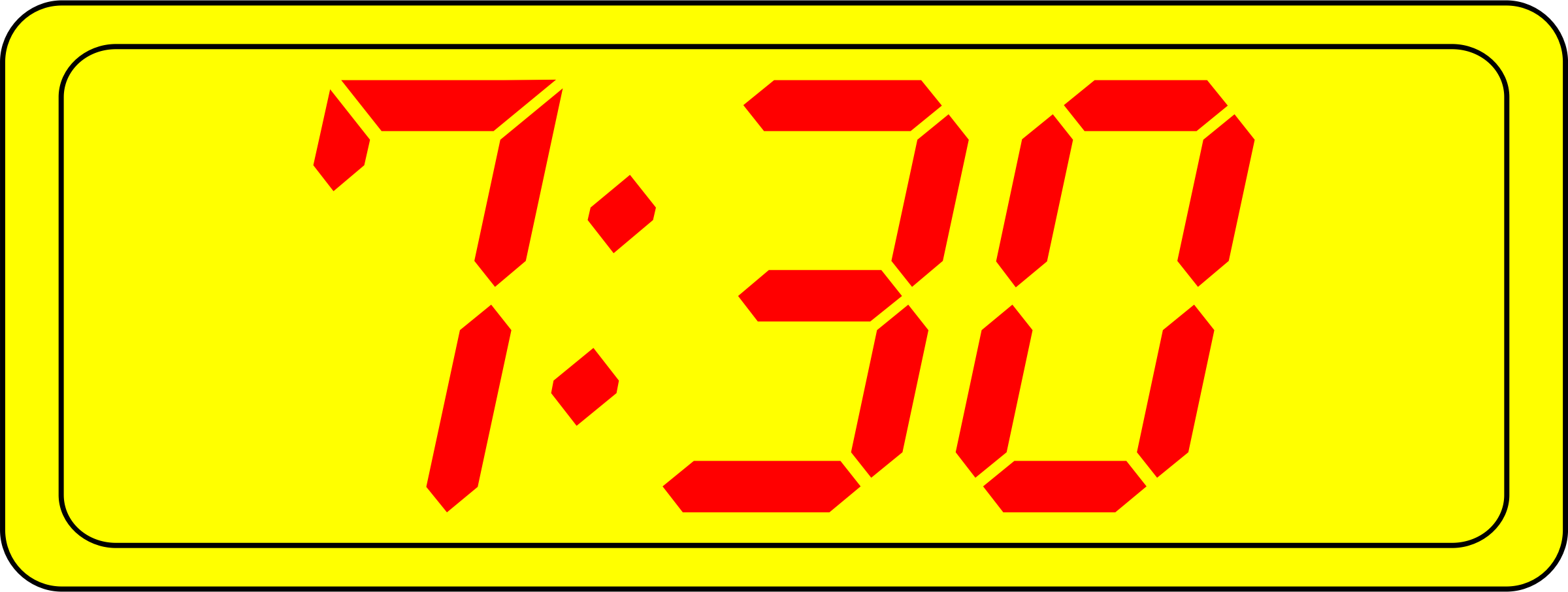 Big Image - Digital Clock Clipart (2400x906)