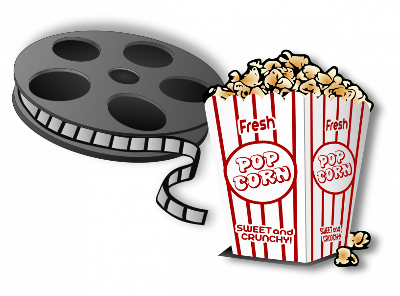 Movie And Popcorn Cartoon (817x604)
