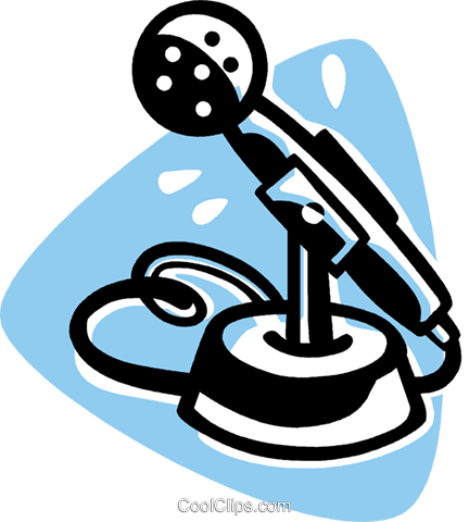 Broadcast Microphone Royalty Free Vector Clip Art Illustration - Broadcast Microphone Royalty Free Vector Clip Art Illustration (432x480)