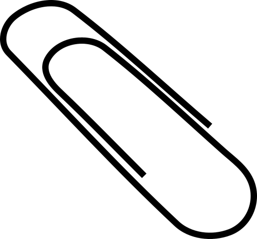 Vector Graphics - Paper Clip Black And White Clipart (500x465)