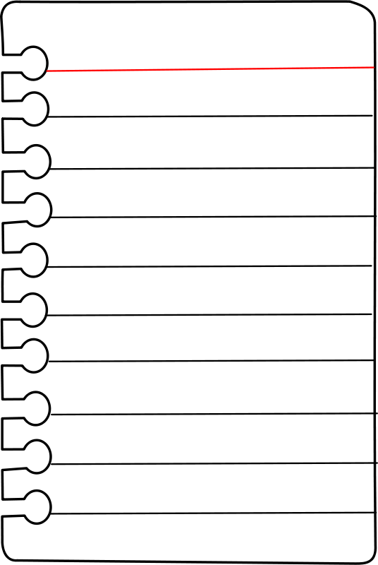 Note Clip Art - Paper Clipart Black And White Png (536x800)