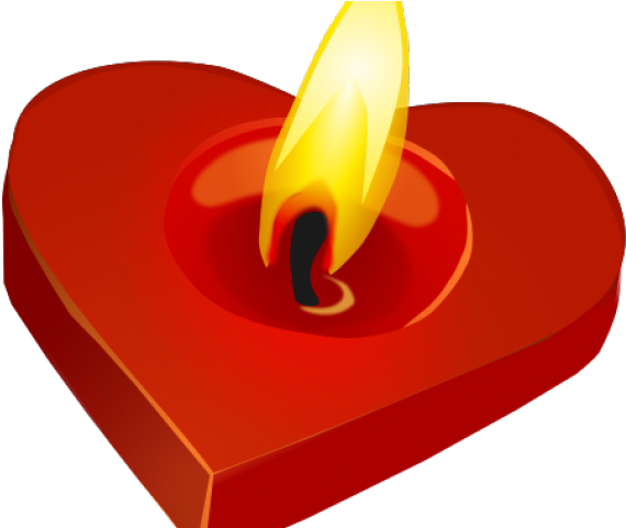 Candle Clip Art Heart Shaped Clipart Red Heart Free - Heart Candle Shower Curtain (640x480)