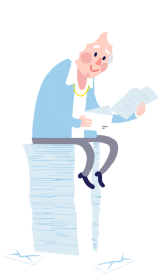 Doris Reading - Cartoon (347x550)
