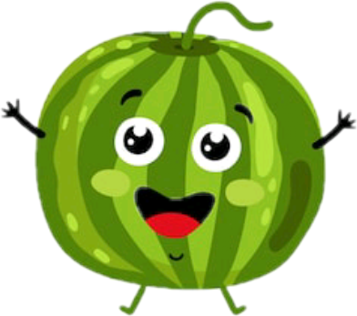 Watermelon Eat Summer Fun Sun Challenge Tropical Sticke - Cartoon Fruits Characters (392x347)