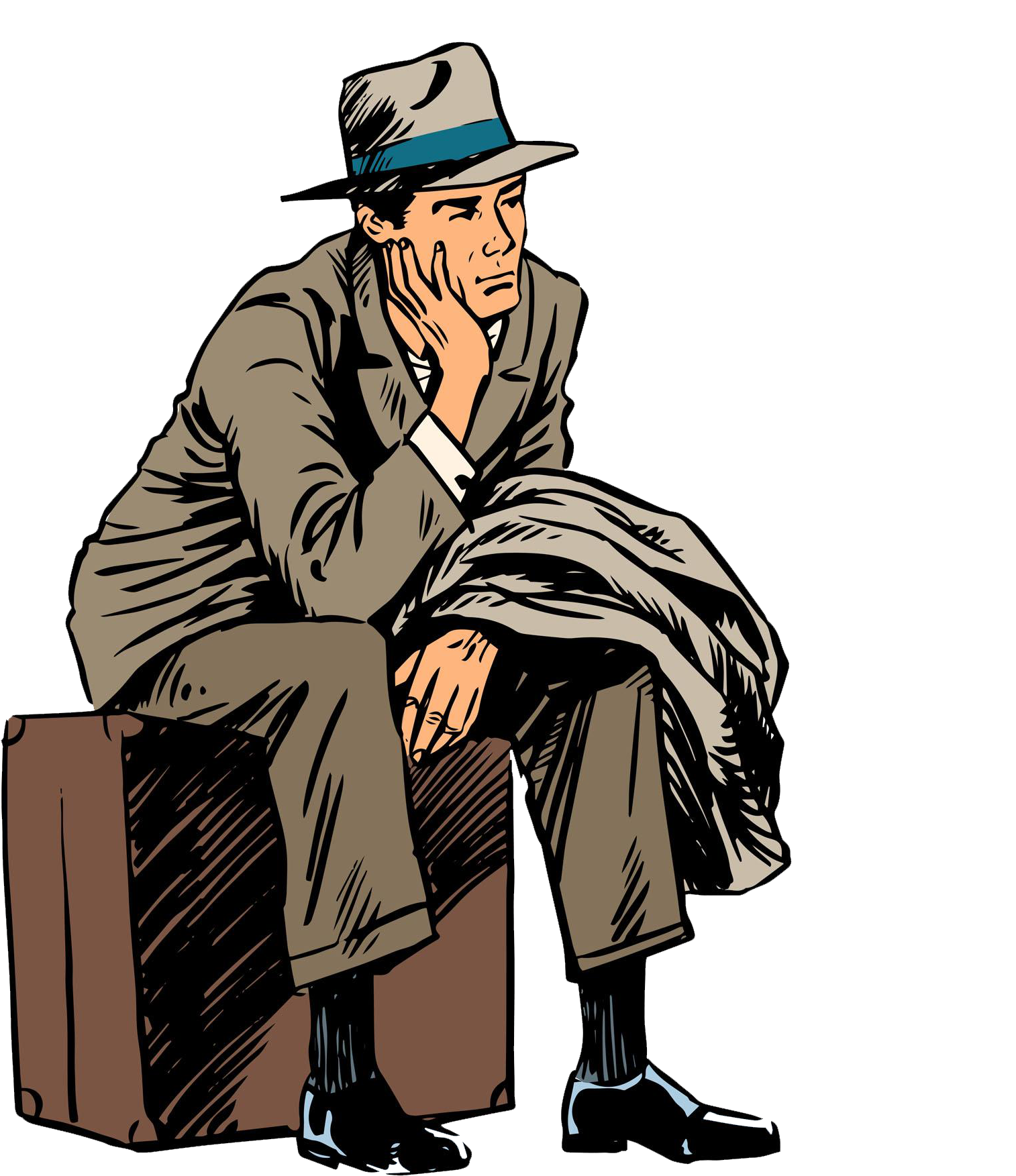 Stock Photography Travel Passenger Clip Art Man - Waiting A Trip (1869x1869)