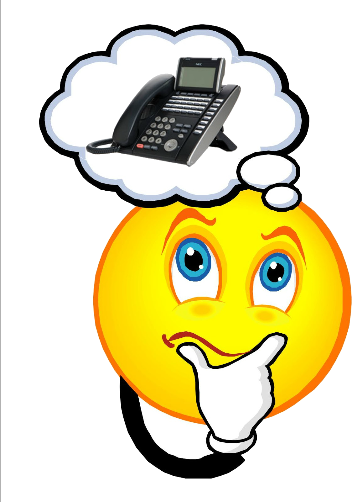 Download Person Thinking Clipart Clip Art Emoticon - Nec Itl-32d-1 (bk) - Dt730 - 32 Button Display Ip Phone (1236x1600)