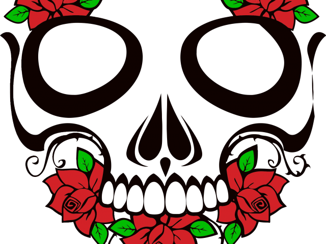 Sugar Skull Clipart Rose - Sugar Skull Transparent Background (640x480)
