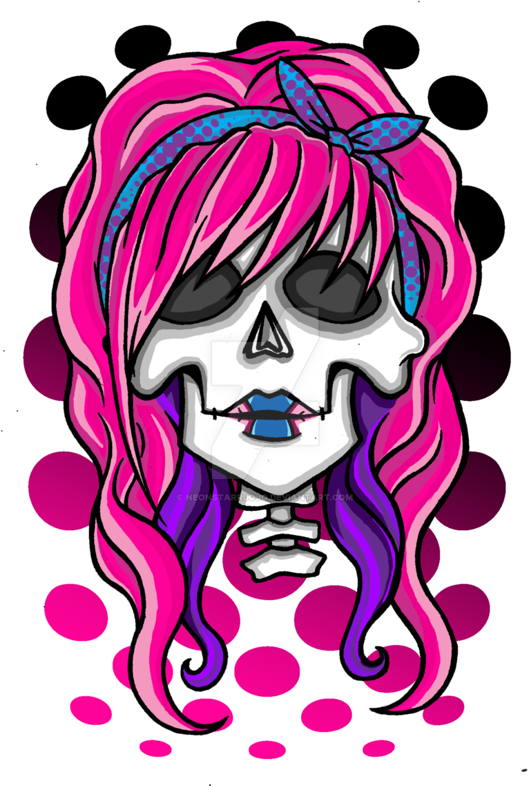 Skull Clipart Rockabilly - Drawing (800x1136)