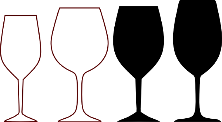 White Wine Wine Glass Silhouette - Wine Glass Clipart (728x402)