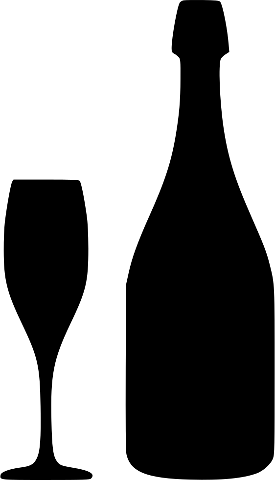 Download Free Champagne Bottle Svg Clipart Wine Glass - Svg Free Wine Bottle Svg (562x980)