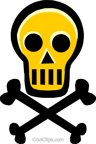 Skull And Crossbones Royalty Free Vector Clip Art Illustration - Toxic Clipart (321x480)