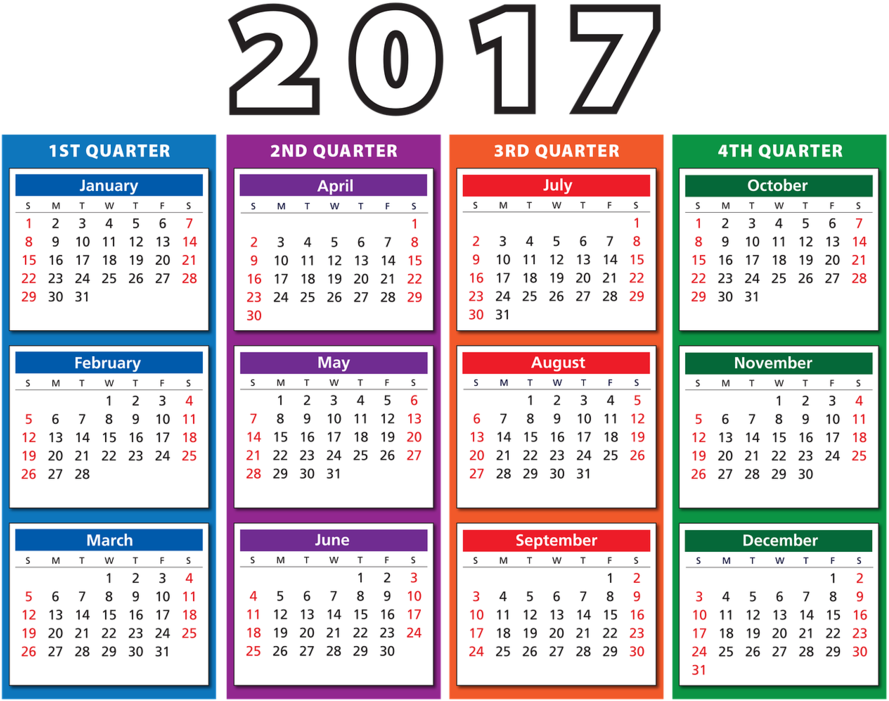 Calendar - Time - 2017 4th Quarter Calendar (900x714)