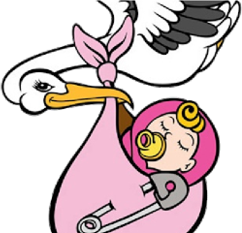Stork Carrying Baby Girl (640x480)