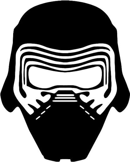 Clip Art Royalty Free Stock Clip Hair Jaw - Kylo Ren Mask Outline (504x577)