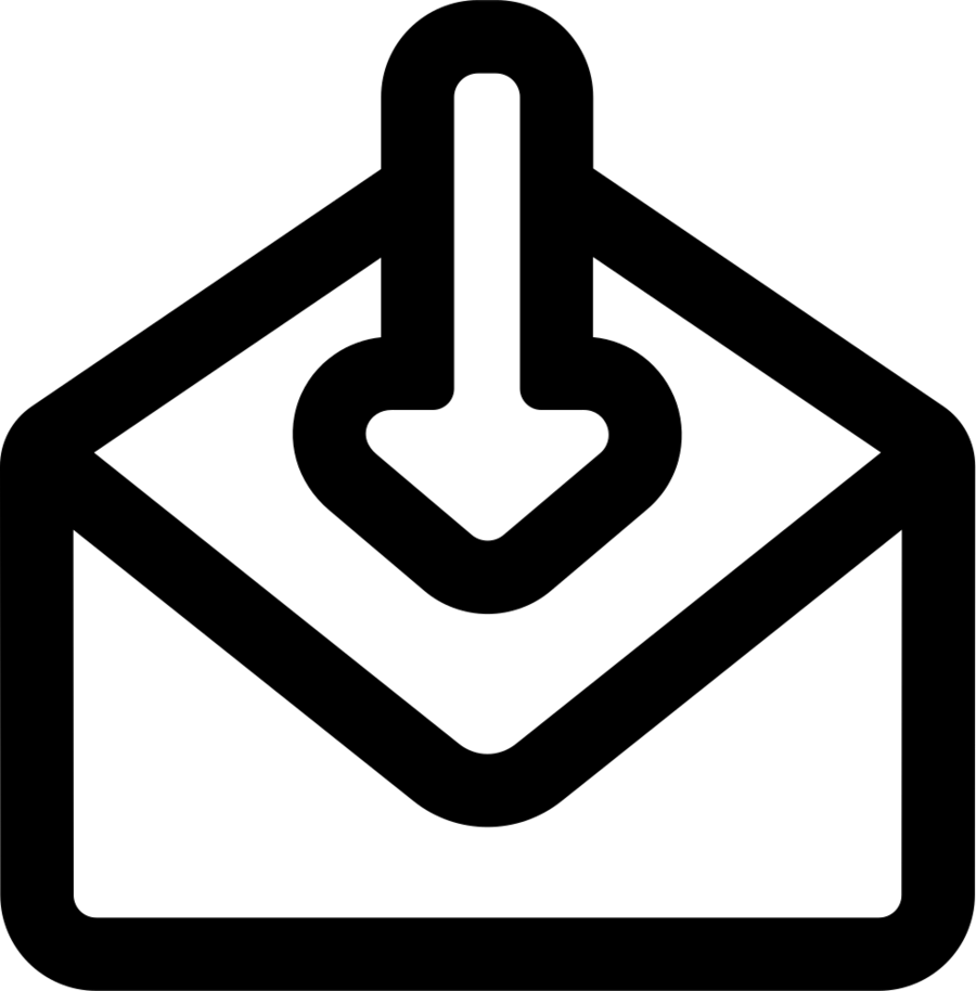 Receiving Symbol Clipart Arrow Symbol Email - Receive Email Icon (900x914)
