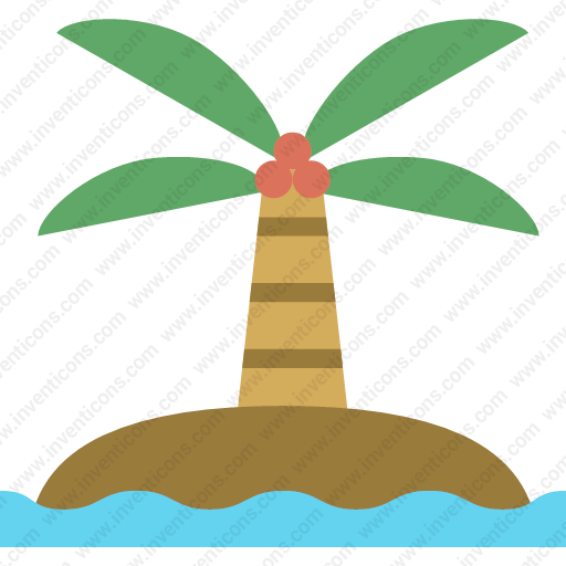 Island Palmtrees Sun Landscape Holiday Nature Beach - Beach (512x512)