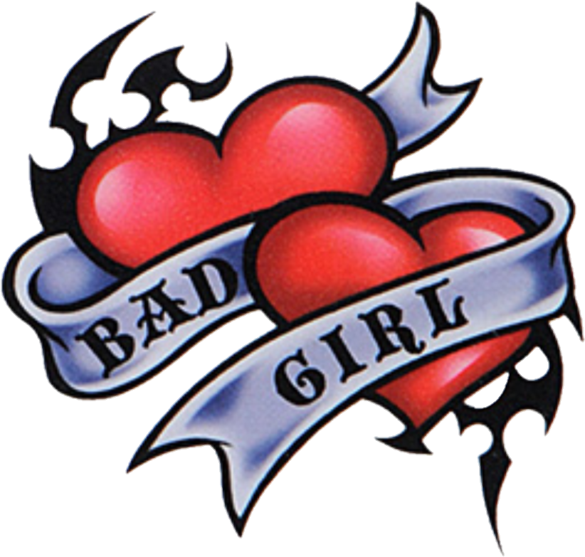Words Sayings Quotes Badgirl Hearts Tattoo - Ed Hardy Heart Tattoos (1080x957)