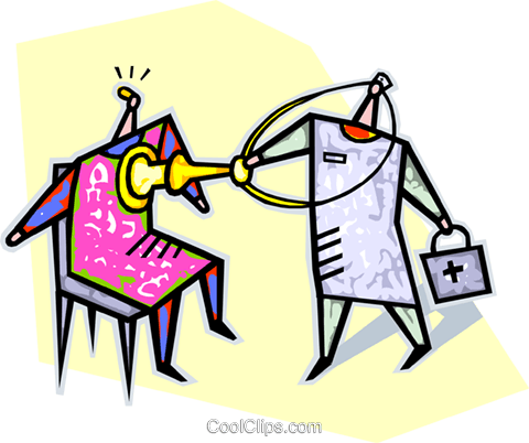 Doctor Examining A Patient Royalty Free Vector Clip - Clip Art (480x402)