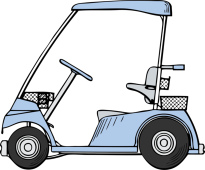 Golf Buggies Cart Golf Course - Golf Cart Clip Art Png (410x340)
