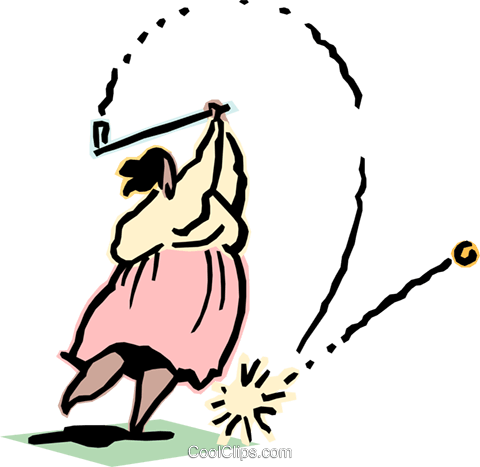 Woman Playing Golf Royalty Free Vector Clip Art Illustration - Woman Playing Golf Royalty Free Vector Clip Art Illustration (480x467)