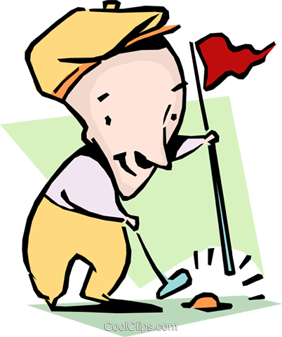 Playing Golf Royalty Free Vector Clip Art Illustration - Best Golf Player Animation (402x480)