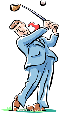 Businessman Golfing Royalty Free Vector Clip Art Illustration - Direct Labor Cost (250x480)