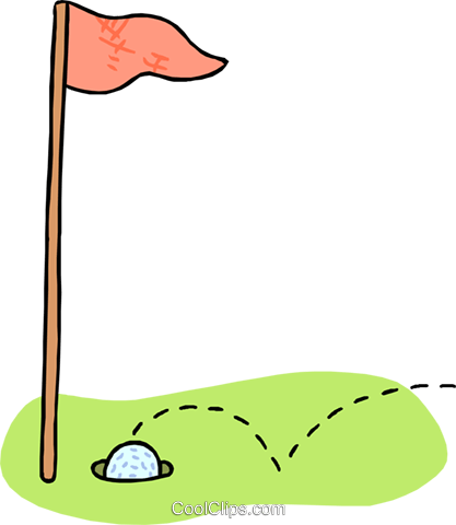 Golf Ball Going Into Hole Royalty Free Vector Clip - Bouncing Golf Ball Clipart (417x480)