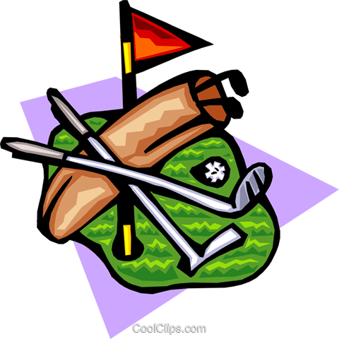 Golf Bag With Clubs And Putting Surface Royalty Free - Golf Clip Art (480x480)