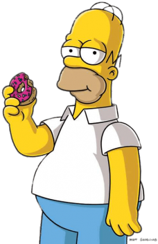 Homer Simpson Eating A Donut - Homer Simpsons Fan Art (486x360)