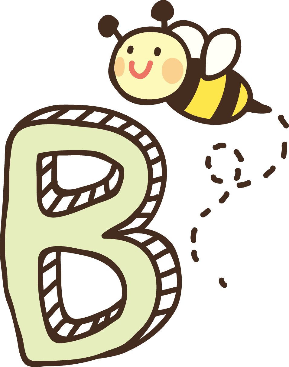 Bee Letter Clip Art B And Bees - ตัว อักษร B น่า รัก (956x1212)