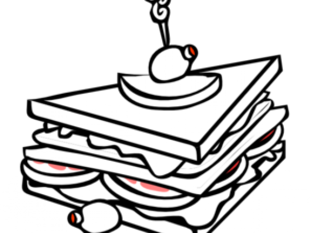 Sandwich Clipart Triangle Sandwich - Sandwich Black And White Clipart (640x480)