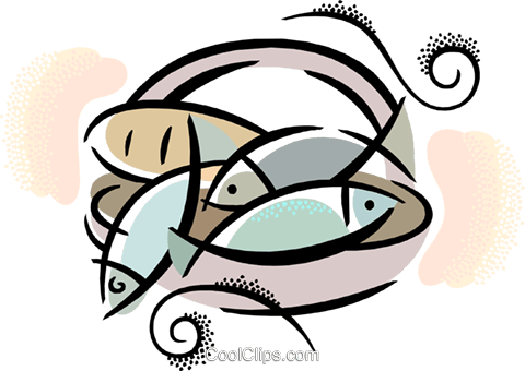 Loaves Of Bread And Fish Royalty Free Vector Clip Art - Loaves And Fishes (480x340)