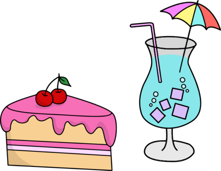 Drawing Animation Animated Cartoon Cake - Cake And Drink Cartoon (440x340)