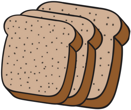 Bread Clipart 19 Clipart Bread Clip Black And White - Whole Grain Bread Cartoon (500x500)