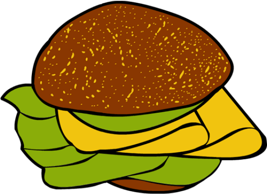 Clip Art Thanksgiving Burger Lettuce Cheese Bun Bread - Hamburger (640x480)