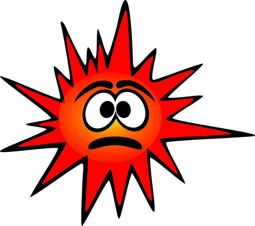 Vector Free Library Sad - Red Bacteria Clip Art (812x720)