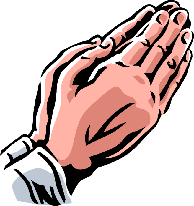 Vector Illustration Of Christian Praying Hands In Prayer - Faith Clipart (657x700)